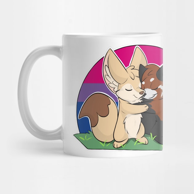 Bisexual - Fennec Fox + Red Panda Hug by Fennekfuchs